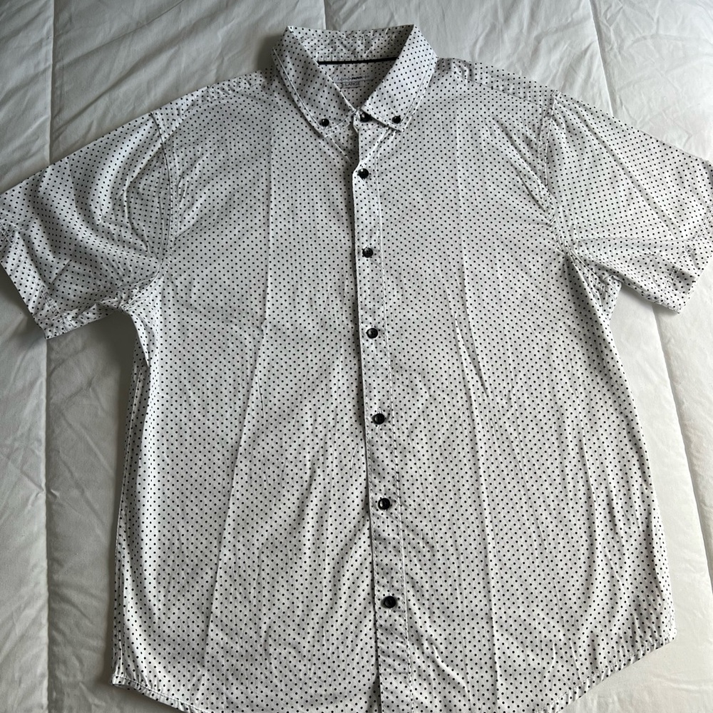 Polka dot button down shirt
